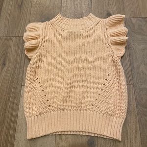 Coral Knit Tank top with ruffle sleeves